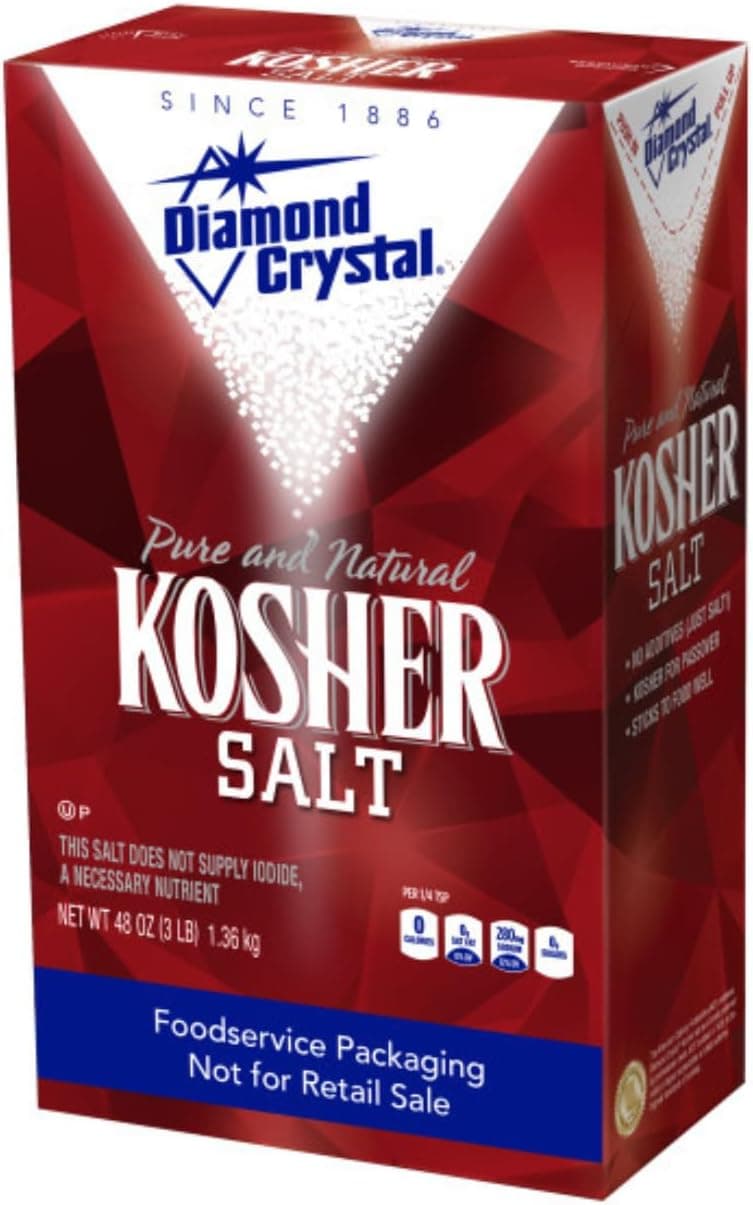 Diamond Crystal Kosher Salt - Full Flavor, No Additives, 3 Pound Box