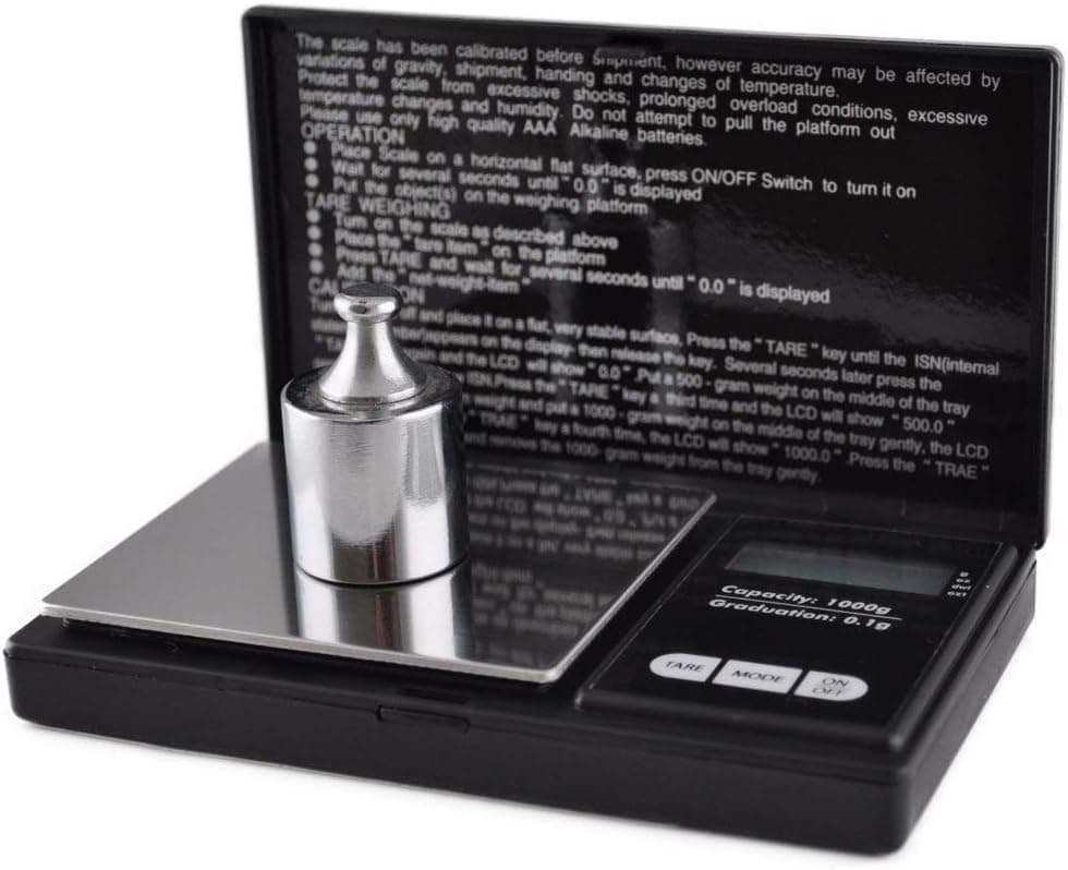 1000 Gram Digital Pocket Scale 1000g x 0.1g with Removable Stainless Steel Weighing Surface
