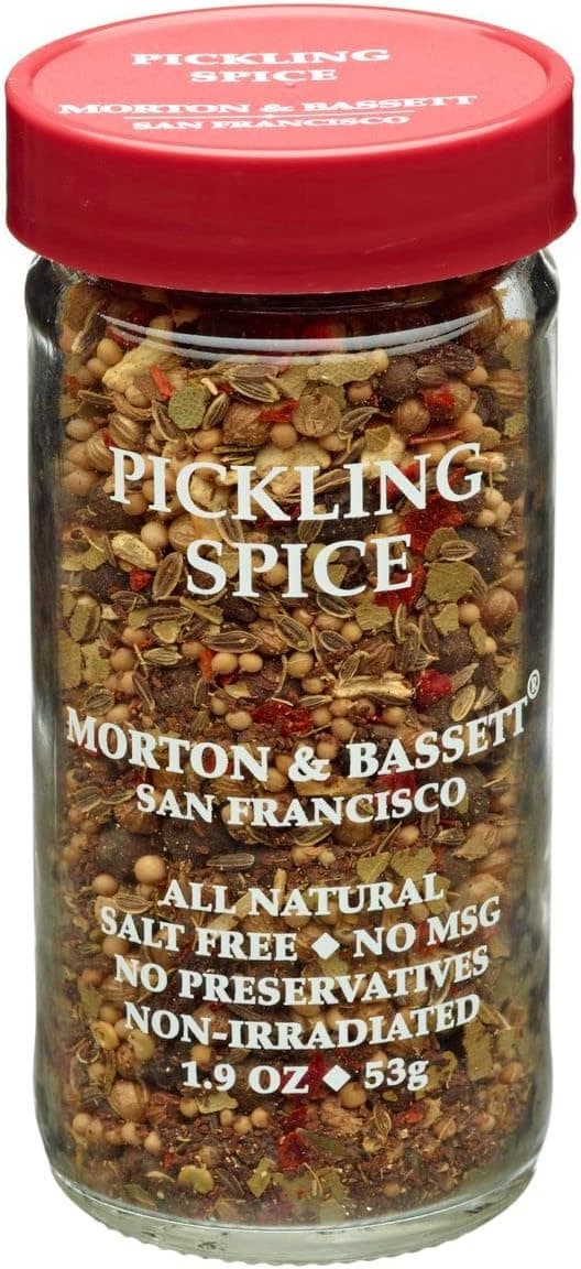 Morton & Bassett Pickling Spice, 2.2 oz - Non-GMO, Salt-Free, Whole Spice Mix for Homemade Pickles