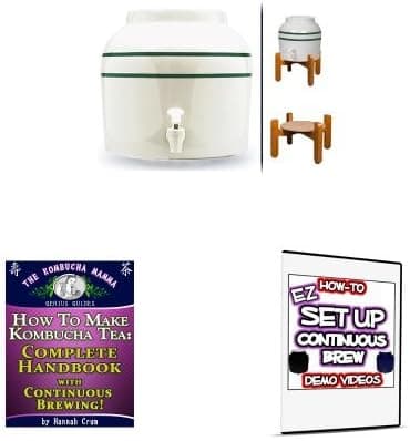 KKamp Continuous Brew Kombucha Brewer Only, Green Stripe with Stand
