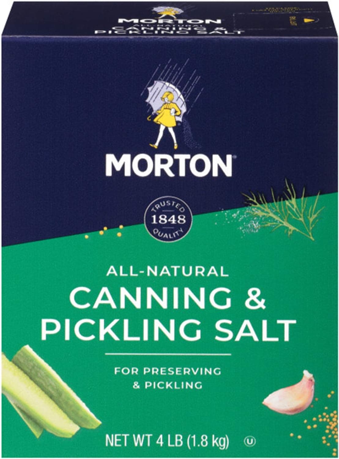 Morton Canning and Pickling Salt, Bulk Salt, 4 Pound (Pack of 1), White