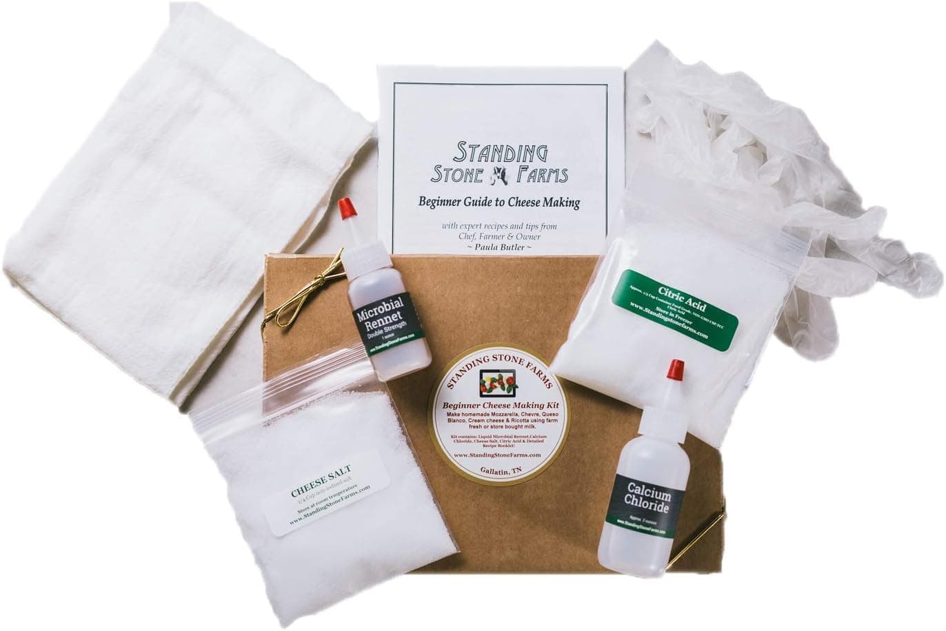Standing Stone Farms Basic Beginner Cheese Making Kit, Mozzarella Burrata Chevre Ricotta