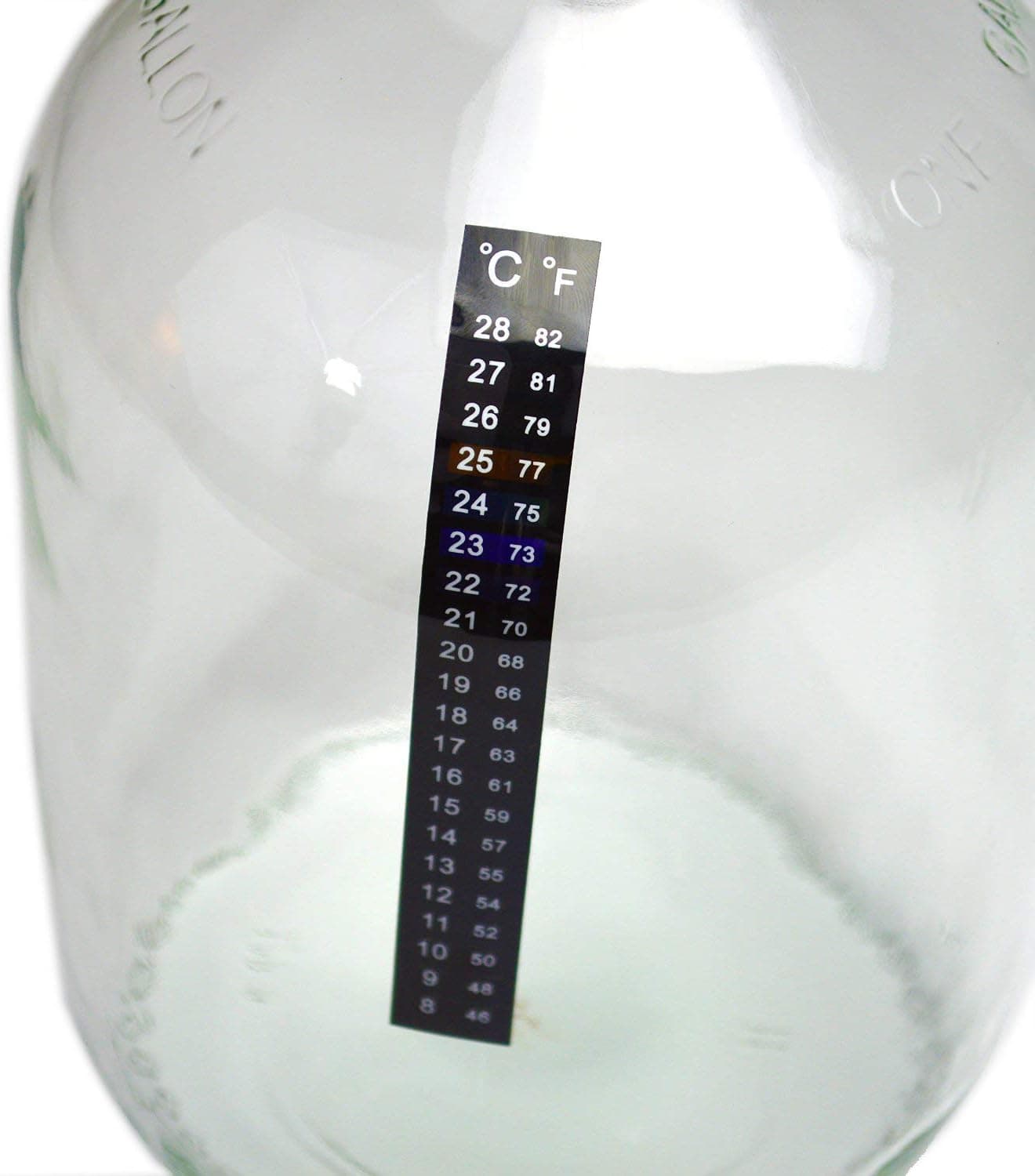 Fermenter Adhesive Crystal Strip Thermometer 46-82F (8-28C) for Kombucha, Beer, Wine, Brewing and Fermentation