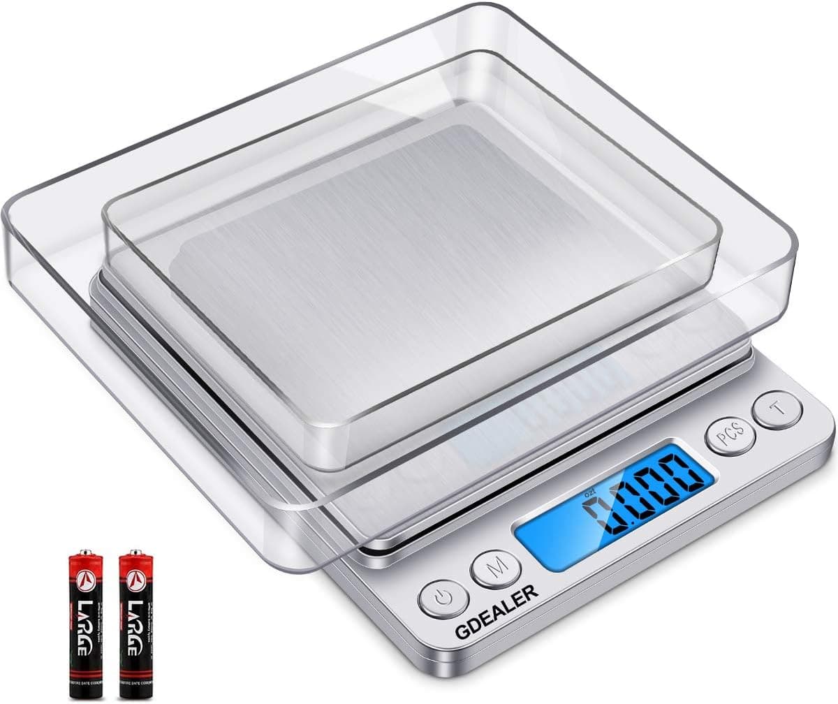 GDEALER Food Scale, 0.001oz/0.01g Precise Digital Kitchen Scale for Cooking and Baking, Stainless Steel