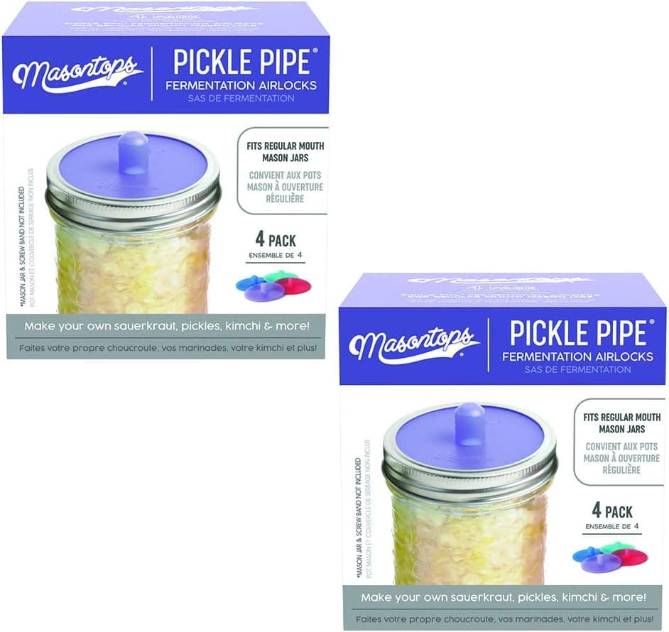Masontops Pickle Pipes Waterless Airlock Fermentation Lids Regular Mouth Mason Jar Fermenter Caps
