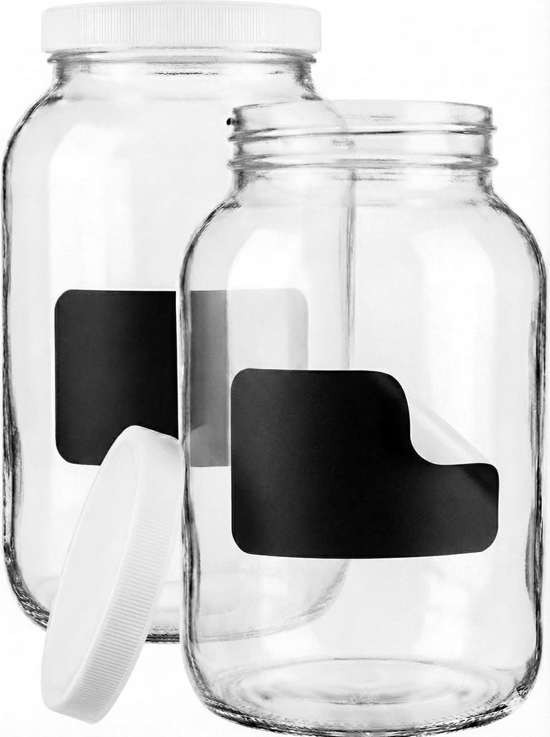 Sally's Organics Large 1 Gallon Glass Jars with Lids, Wide Mouth BPA-Free Lid, Made in the USA