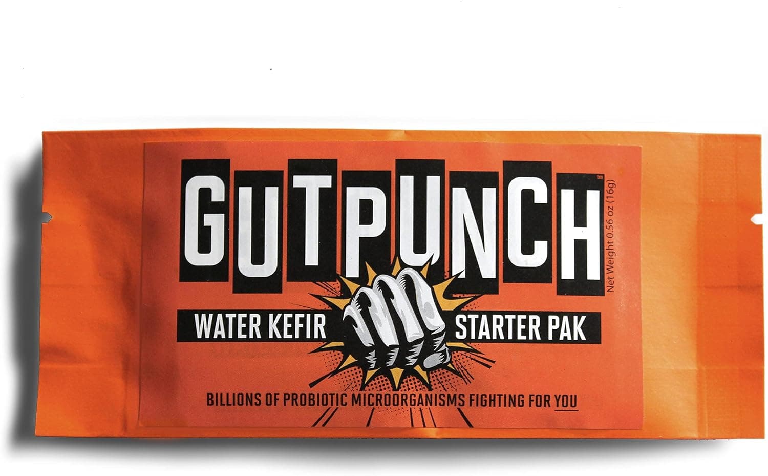GUTPUNCH Water Kefir Starter Pack Grains Brewing Kit - Live Organic Culture, Makes Half Gallon