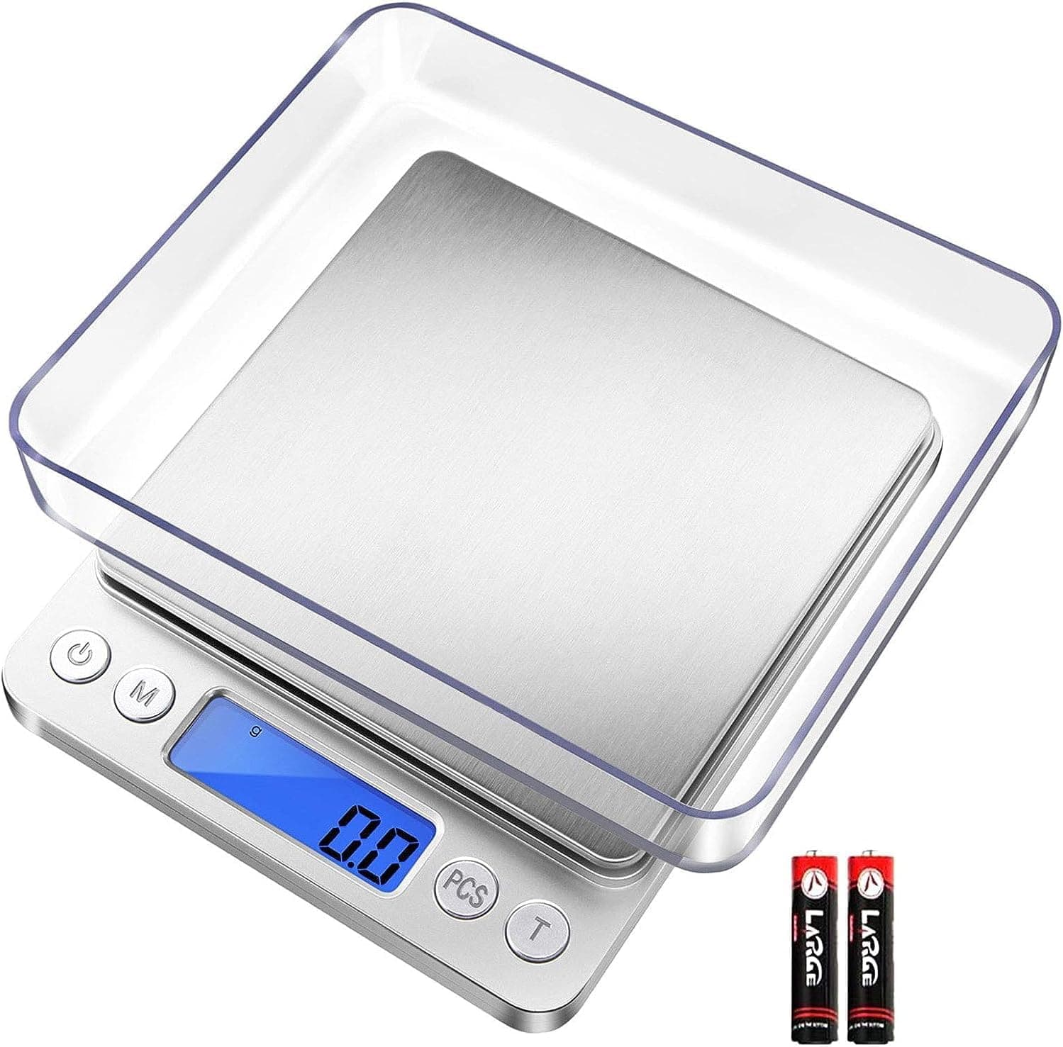 Fuzion Digital Kitchen Scale 3000g/0.1g, Pocket Food Scale with 6 Measure Modes, LCD, Tare and 2 Trays