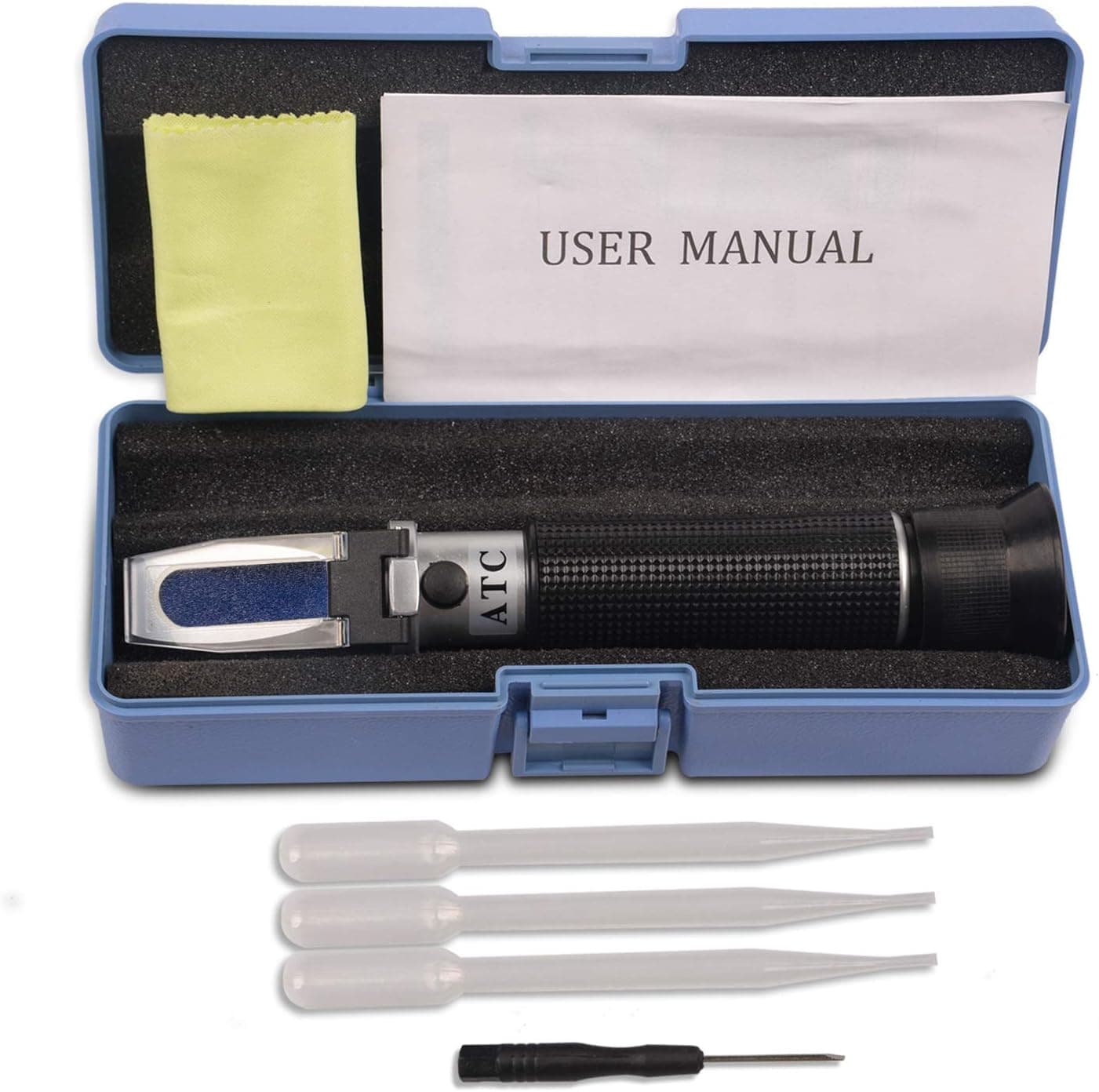 Premium Salinity Refractometer with Automatic Temperature Compensation, Dual Scale 0-100ppt and 1.000-1.070 S.G.