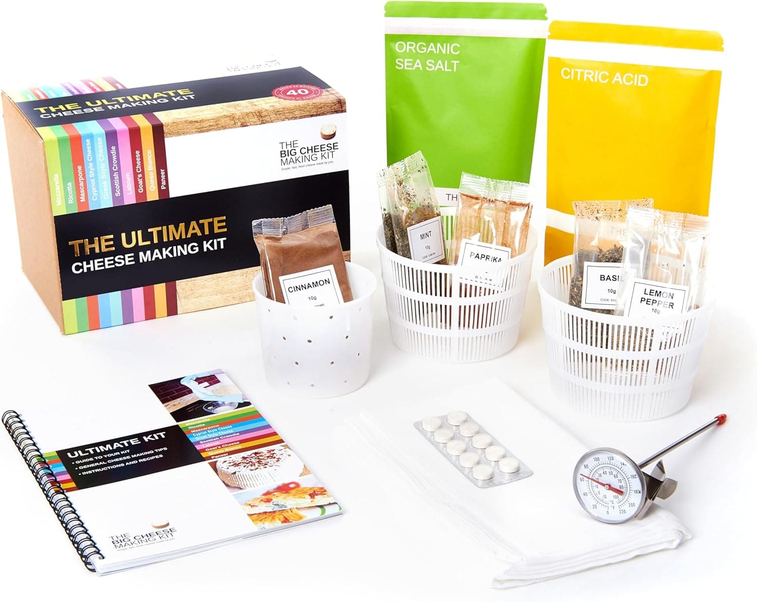 The Big Cheese Ultimate Cheese Making Kit, Makes 10 Cheeses, 40 Batches