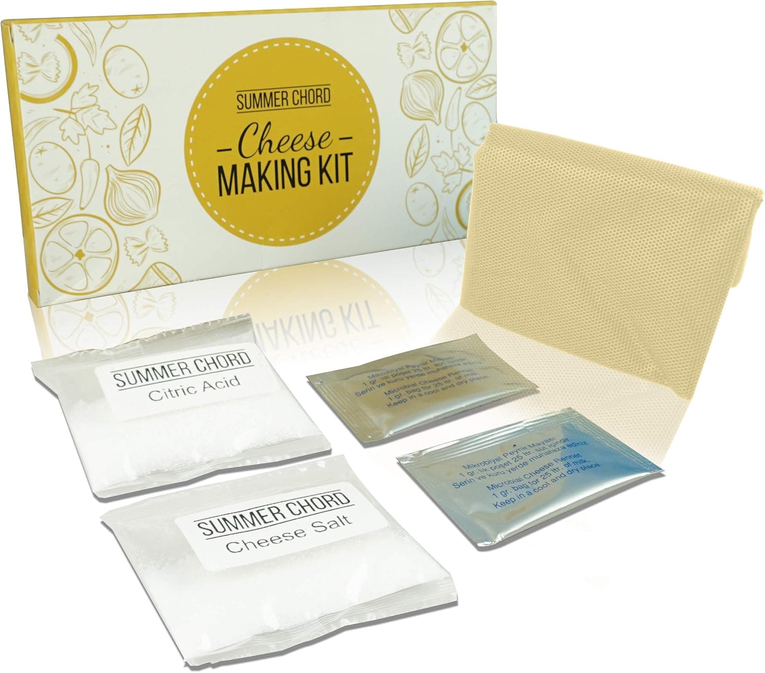 Beginners Cheese Making Kit, Mozzarella Ricotta Burrata Mascarpone and Goat Cheese