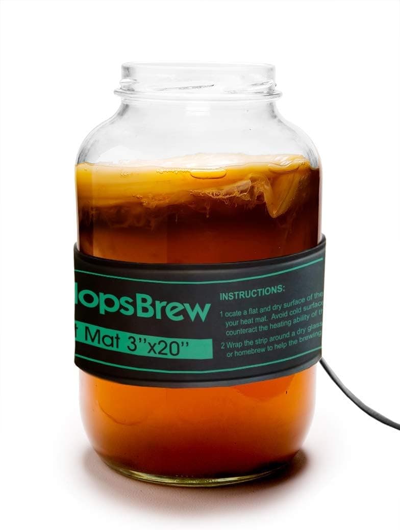 3x20 Kombucha Wrap Around Fermentation Heating Strip with Horizontal Thermometer