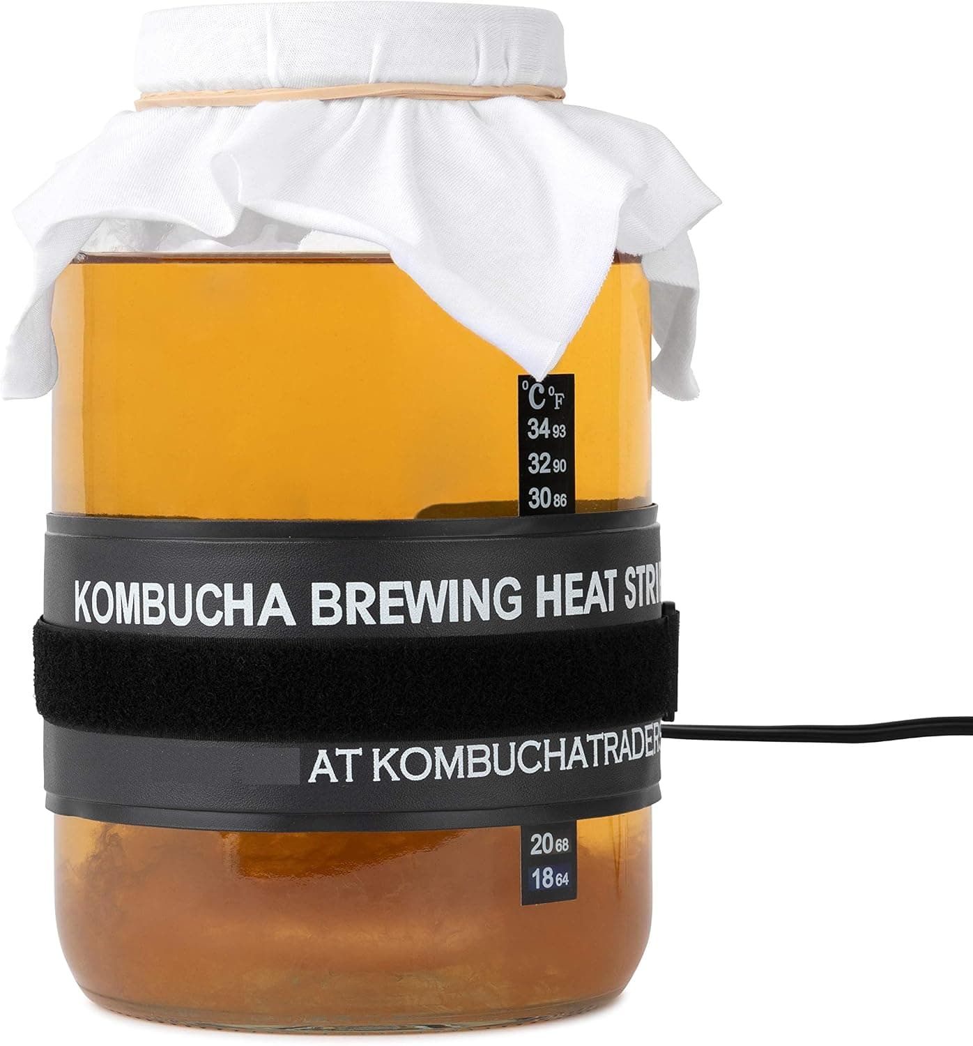 Kombucha Starter Kit Deluxe with Heating Mat, SCOBY, Jar, pH Test Strips and Fermenting Ingredients