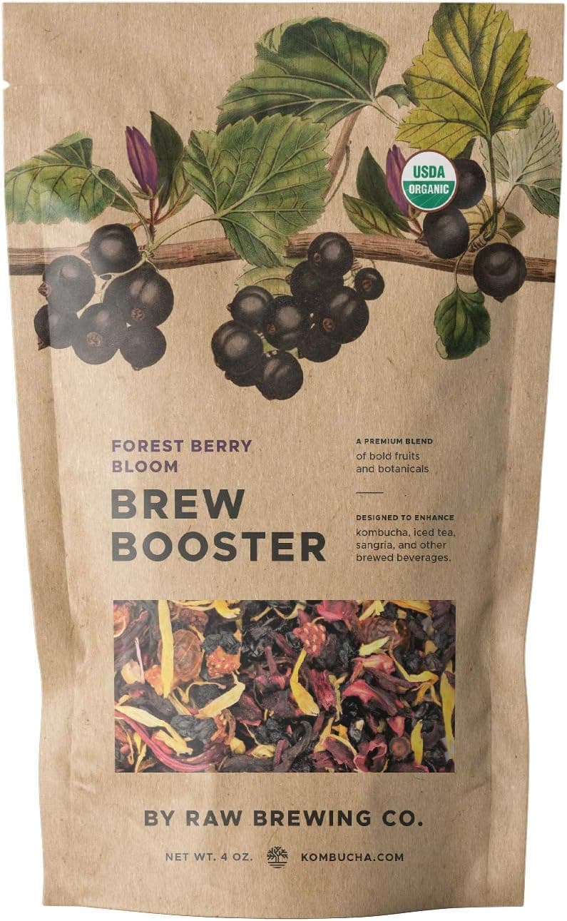 Kombucha.com Forest Berry Bloom Brew Booster - Elderberry, Currant and Blueberry Blend with Hibiscus, 4 Ounce