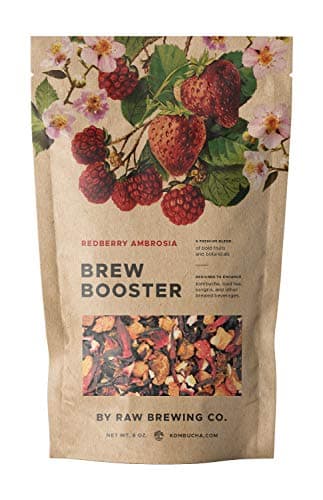 Kombucha.com Redberry Ambrosia BREW BOOSTER - Super Premium Strawberry Raspberry Blend w/ Hibiscus & Botanicals for Creating Store Quality Kombucha, Flavored Iced Tea, Sangria, and More - All Natural, Loose Leaf, Caffeine Free, No Artificial Flavors, Immunity Boosting (8 ounce)