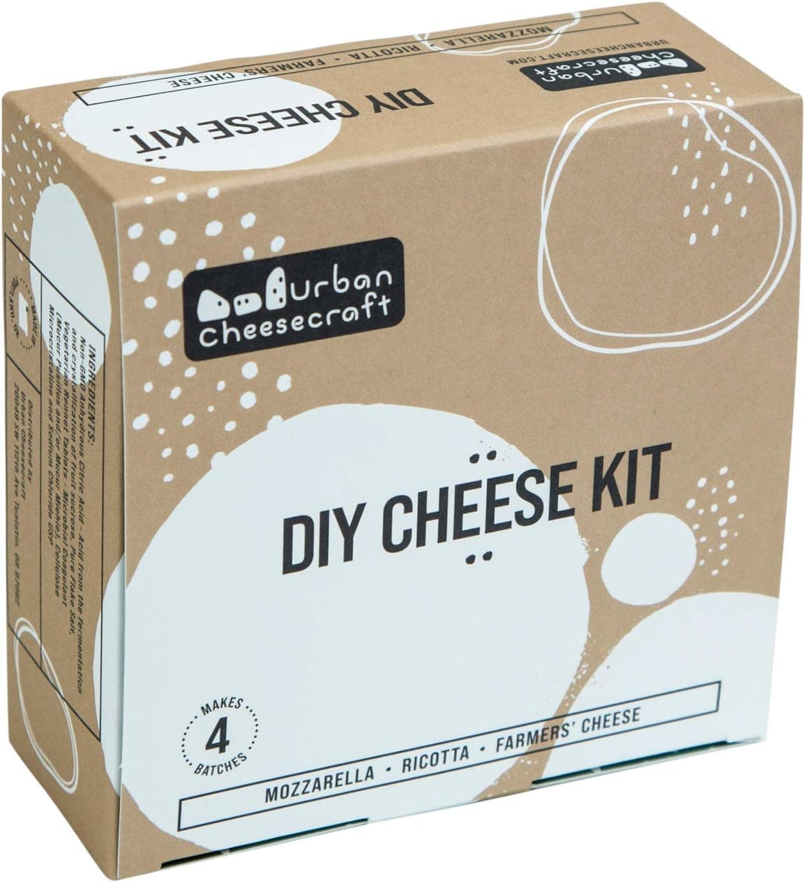 Cheese Making Kit, Mozzarella Ricotta and Farmers Cheese, 4 Batches