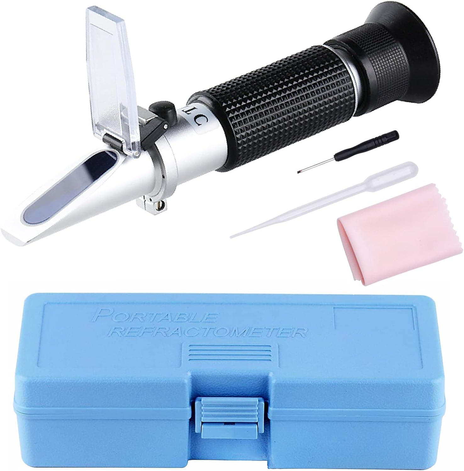 Salinity Refractometer Dual Scale 0-100 ppt and 1.000-1.070 Specific Gravity with Automatic Temperature Compensation (ATC)
