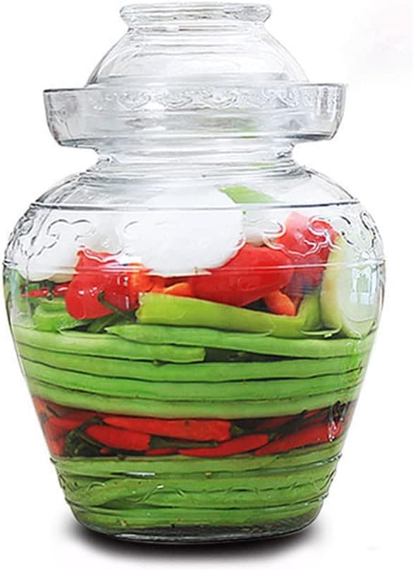 ETITSA 2.5 Liter Wide Mouth Glass Fermentation Jar with Water Seal Airlock Lid for Pickles, Kimchi, Sauerkraut