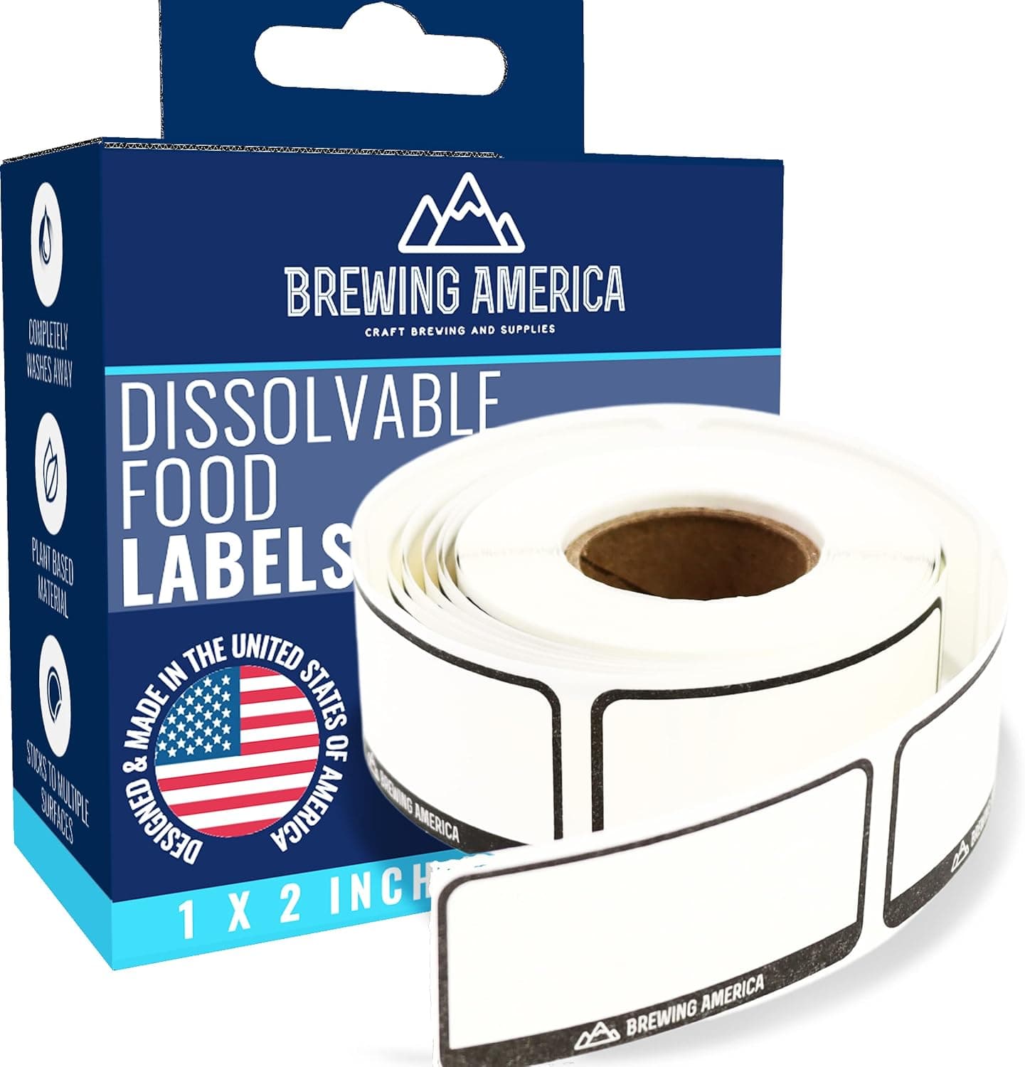 Dissolvable Food Labels for Food Containers - Made in USA - for Food Prep, Pantry, Canning, Freezer, Mason Jar Storage and Rotation
