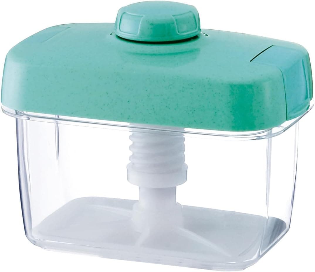 TIKUSAN Instant Pickle Maker Vegetable Press Tsukemono Container Rectangle Made in Japan BPA Free Green 1.6L