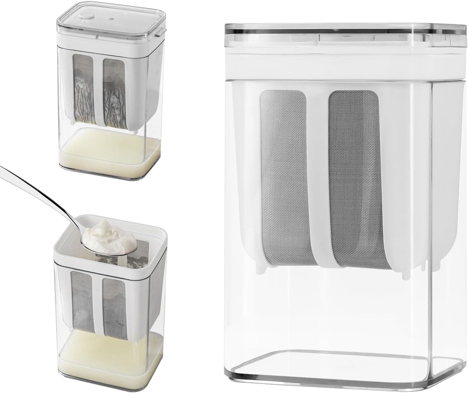 Greek Yogurt Strainer 1100ml Multi Yoghurt Maker Strainer with Fine Mesh Bag and Lid