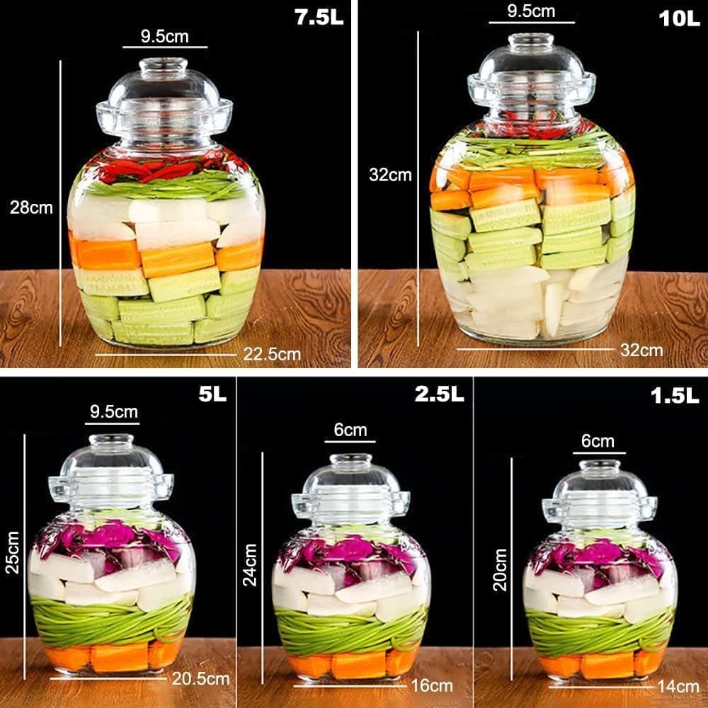 Bayou Trading USA Glass Fermentation Jar with Airlock and Stopper for Home Brewing, Kombucha, Pickling (5.0L)