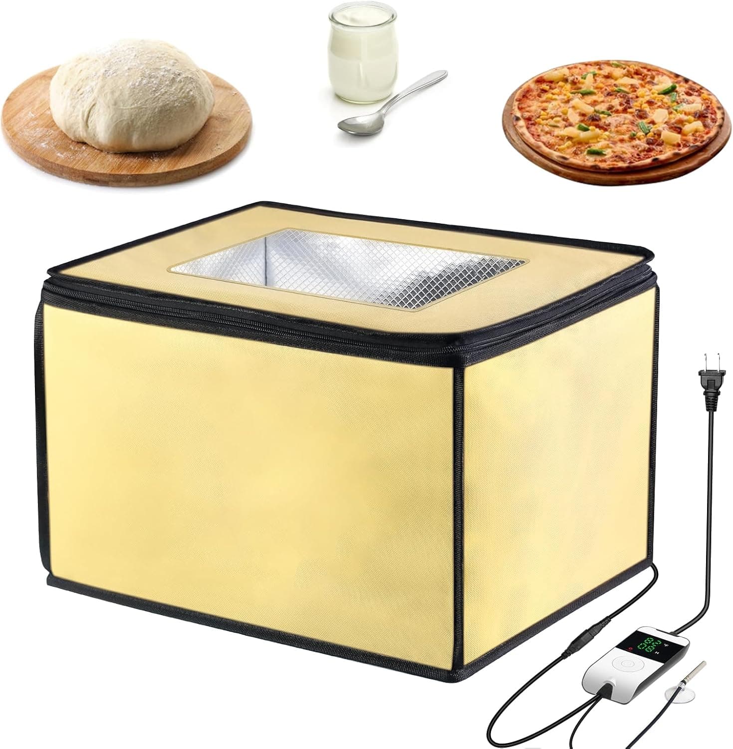 Bread Proofing Box with 50-130F Temp Control and 24H Timer, Folding Fermentation Box
