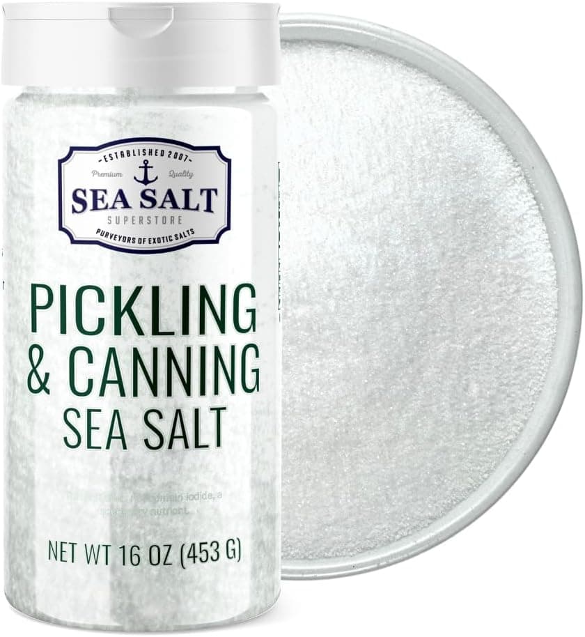 Pickling & Curing Salt for Natural Preserving, Fine Kosher Salt for Brining, 1 lb Shaker, Non Iodized