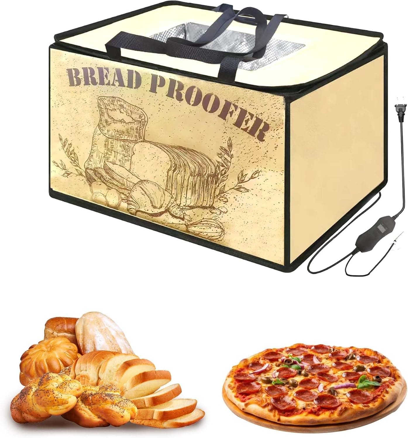 Dough Proofing Box with NTC Sensor and Temperature Controller, Foldable Zippered