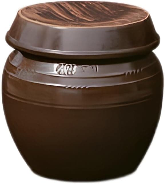 BALWOO Earthenware Onggi Korean Traditional Clay Jar Breathing Kimchi Fermentation Crock, 3L (0.8 gal)