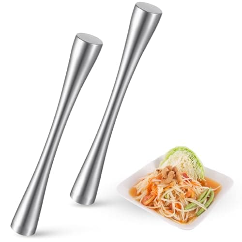Honeydak 2 Pcs Stainless Steel Sauerkraut Pounder 9.4" Kimchee Tamper | Vegetable Fermentation Pounder Tamper for Mason Jars Sauerkraut Crock Cabbage Pickle Fermenting Food Tool