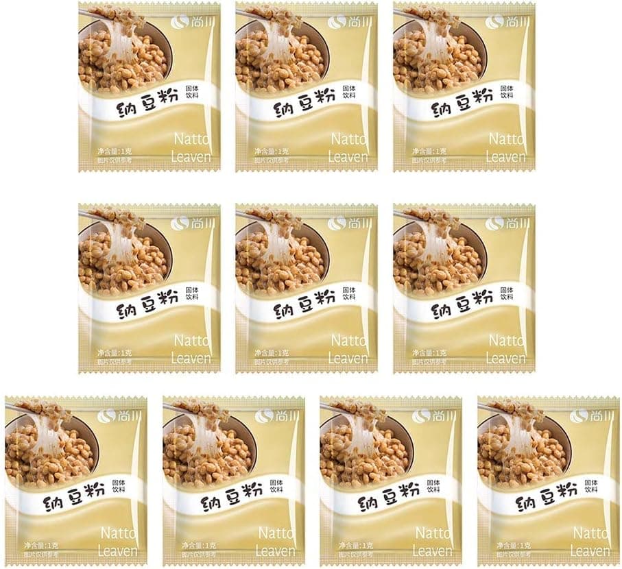 DIIOOMIEEU 10Pcs Nattomoto Starter Japanese Natto Fermented Soybeans Powder, Bacillus Subtilis Active Natto