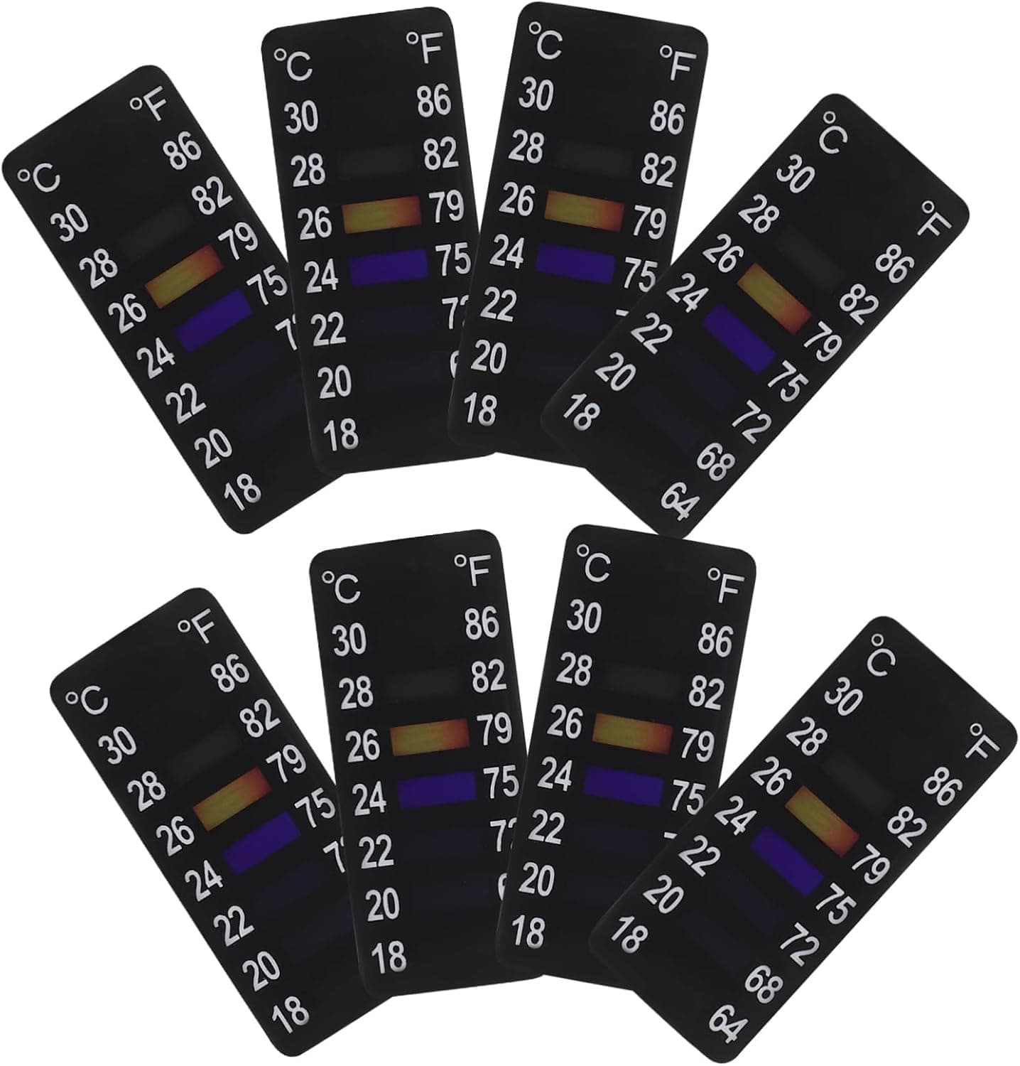 Zerodeko 8pcs Stick-On Fermentation Thermometer Strips for Home Brewing Adhesive Temperature Stickers