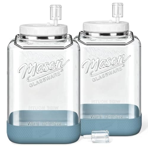 Dwbligt Large Fermentation Jars with Airlock, 2 Gallon Glass Jar with Lid