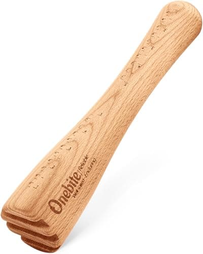 Onebite Sauerkraut Pounder for Mason Jars, Vegetable Fermentation Tamper for Sauerkraut Crocks with Scale Marks - 12" One Piece of Solid Wood, Upgraded Textured Base​