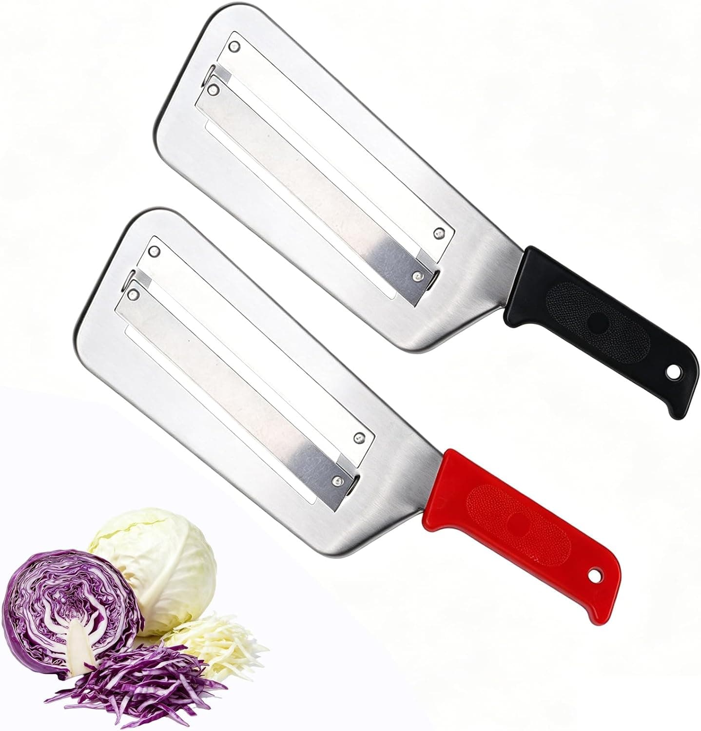 Cabbage Shredder and Peeler Stainless Steel Mandoline Slicer for Coleslaw and Sauerkraut with Julienne Blade