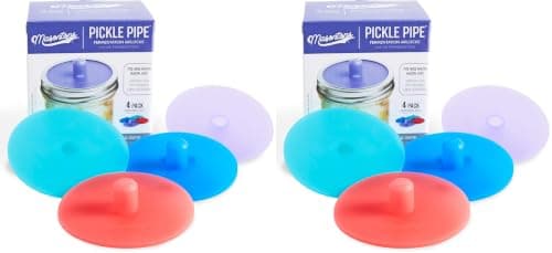 Masontops Pickle Pipes - Airlock Fermentation Lids - Fermentation Kit For Wide Mouth Mason Jar Sauerkraut & Pickle Kit - Fermentation Jar Not Included (Pack of 2)