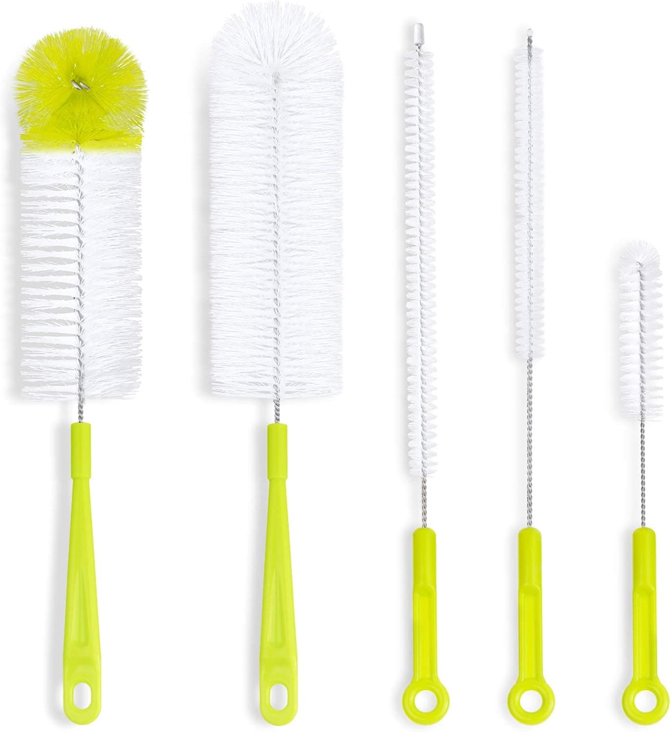 Bottle Cleaning Brush Set - Long Handle Bottle Cleaner for Narrow Neck Beer Bottles with Straw Brush and Kettle Spout Cleaner