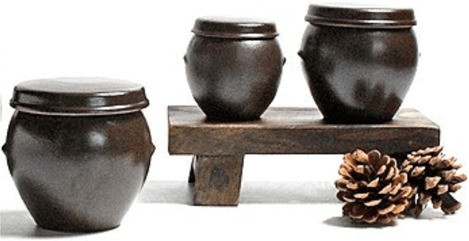 Korean Mini Onggi Salt Container Earthenware Clay Kimchi Fermentation Jar, Made in Korea