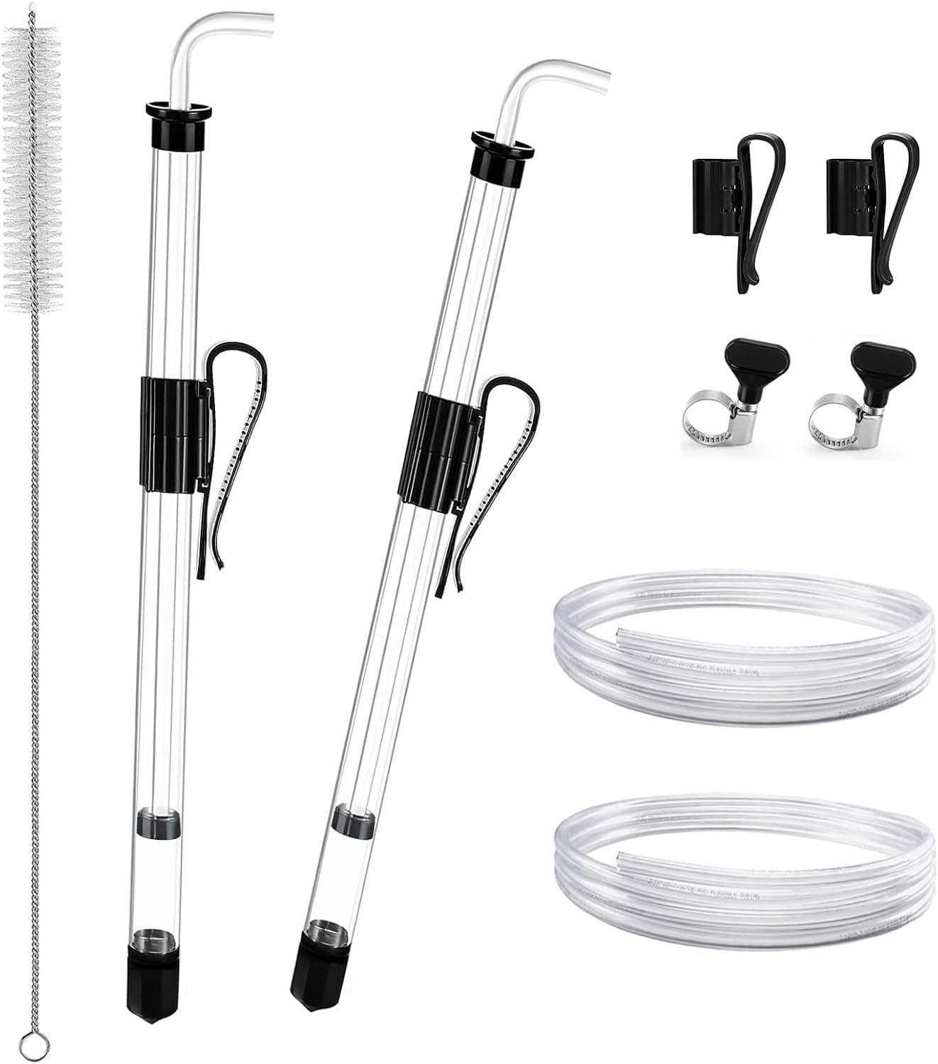 Hgkeke 2Pcs 14 Inch Auto Siphon with 5.5ft Food-Grade Silicone Hose 5/16 Inch ID, Bottling Pump for Homebrew and Mead